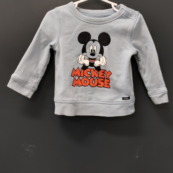 -Baby Gap Mickey Mouse Blue Long sleeve pullover sweater sz 18-24 Months Baby - Picture 2 of 14